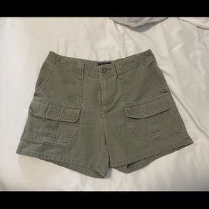 Green High Waisted Cargo Shorts